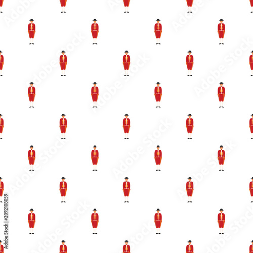 Foto British royal guard soldiers standing in red uniform, repeating in a seamless pa