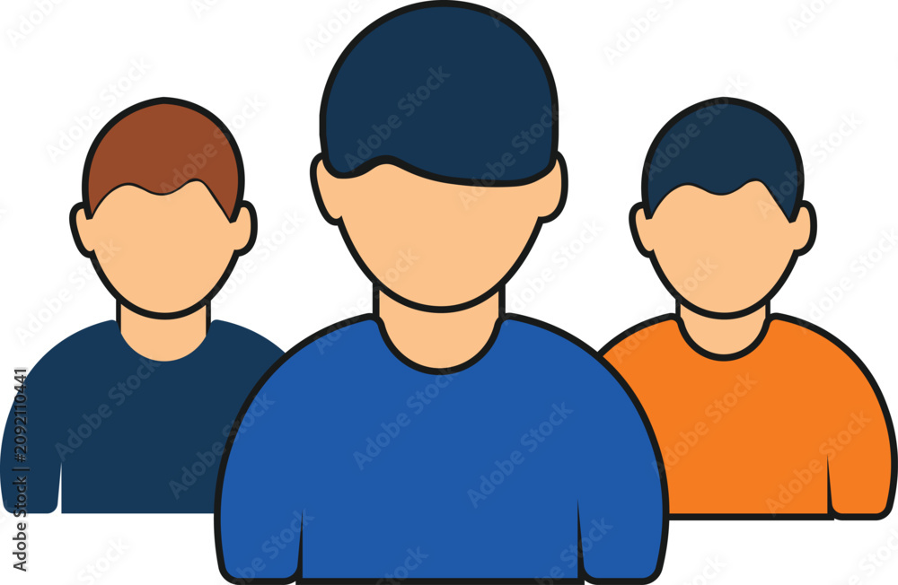 Obraz premium Group of people avatar icon or business teamwork concept vector