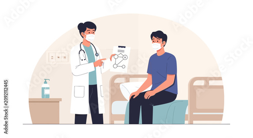 Doctor Explains Medical Chart to Patient in Clinic - Healthcare Consultation