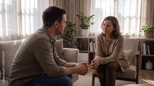 Therapist Providing Mental Health Counseling During Private Therapy Session