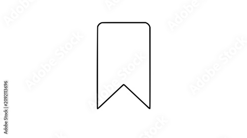 Slika na platnu Minimal ribbon bookmark vector icon, hand-traced outline illustration with round