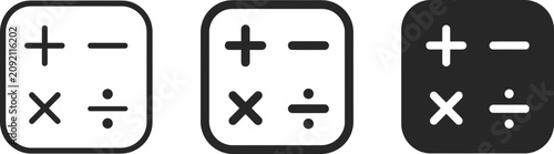 Foto Set of three mathematical operation symbols
