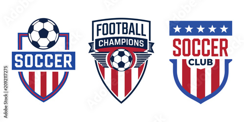 Soccer Logo featuring football club badge designs, professional team emblems, modern sports branding, competitive identity, and vector graphic elements.