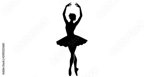 Foto Ballerina dancing pose silhouette on transparent background