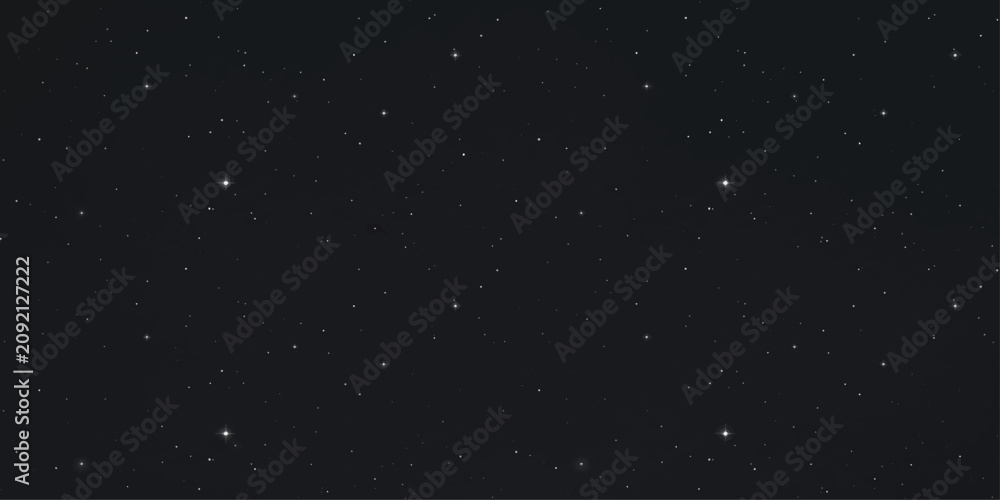 Fototapeta premium Abstract Falling Snowflakes Over Starry Night Sky with Glowing Particles and Cosmic Winter Background