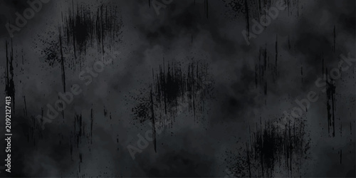 Fotografía Abstract Dark Grunge Sky Background with Storm Clouds Smoke Fog and Dramatic Nig