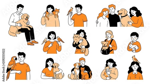 Mental health awareness illustration set with people expressing emotions stress anxiety therapy support and emotional wellbeing