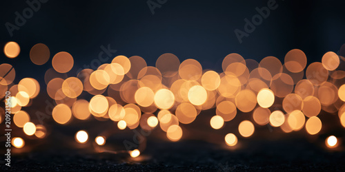 Warm Glowing Lights Against a Dark Night Sky