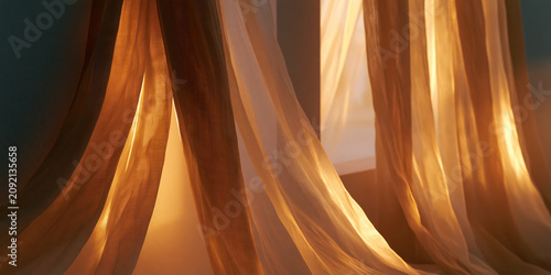 Warm Light Illuminating Soft Drapery
