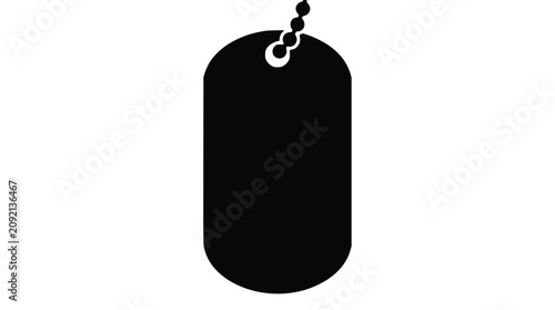 Blank military identification dog tag icon.