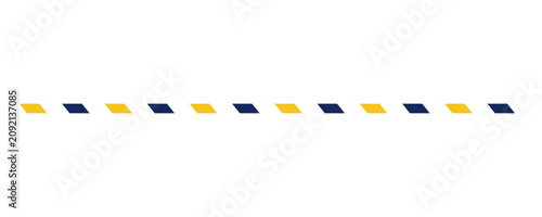 Foto Horizontal row of alternating yellow and navy blue parallelogram shapes, isolate