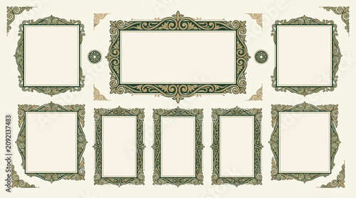 Ornate Vintage Frames Collection Set - Elegant Decorative Border Elements
