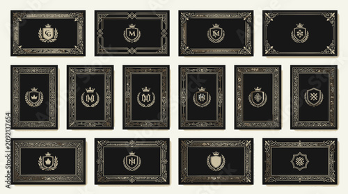Elegant Business Cards Collection, Monogram and Crest Designs