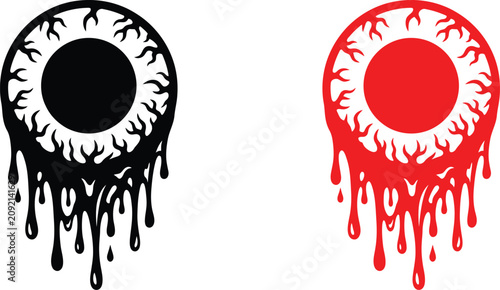 Tableau sur toile Halloween Themed Eyeball with Bloodshot Effect  on a transparent background