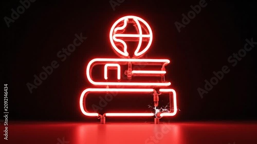 Abstract Glass Sculpture with Glowing Red Energy and Sparks on Black Background