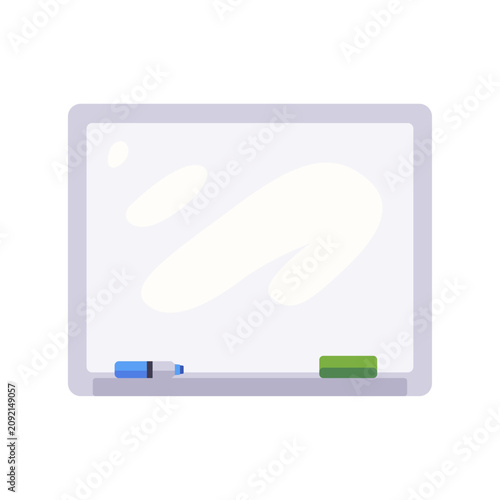 Принти на полотні Whiteboard with framed writing surface, lower tray, marker, and rectangular eras