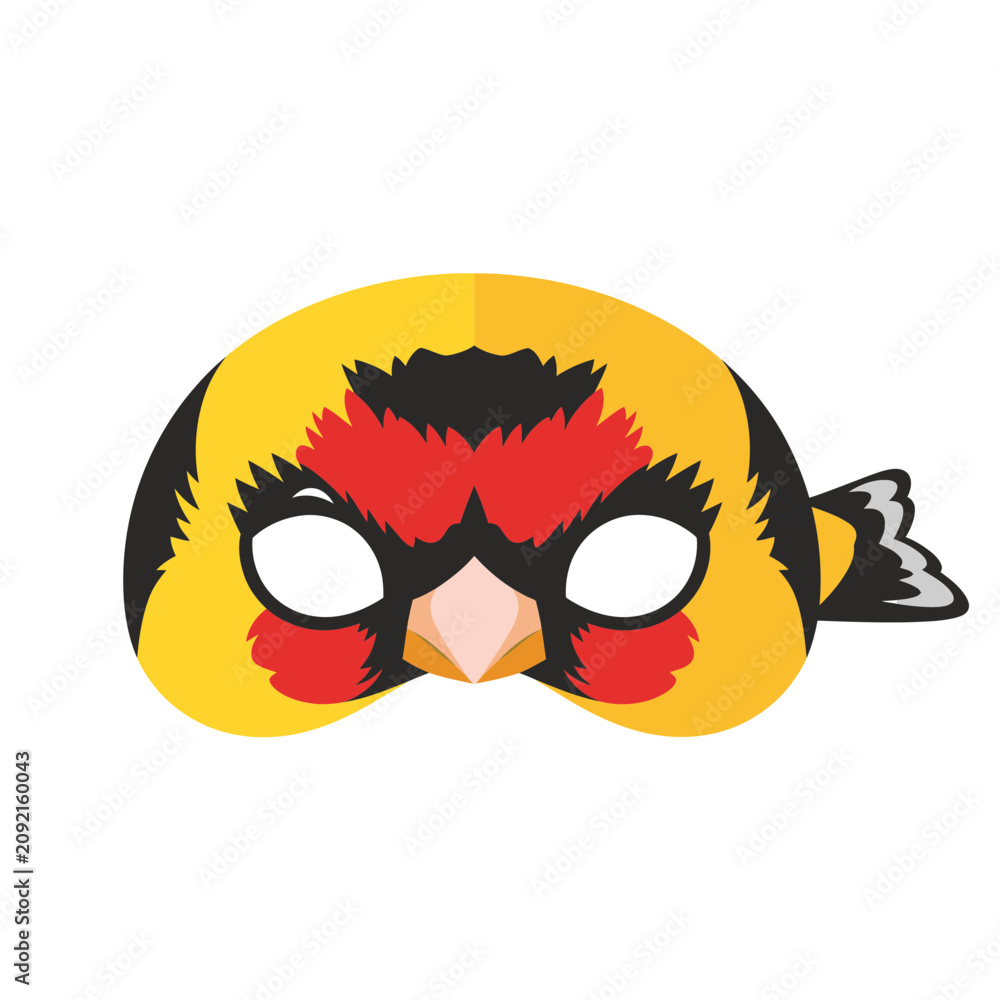 Fototapeta premium Stylized Yellow and Red Bird Head Vector Illustration Logo