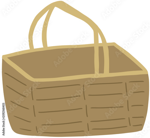 wicker basket vector illustration
