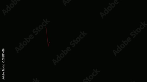 Red Vertical Line Drawing Animation on Dark Background