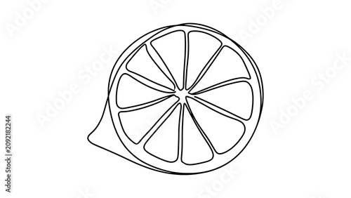 Sliced orange illustration on white background.