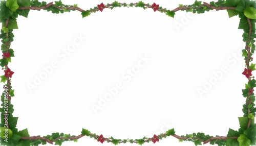 decorative ivy and red flower frame