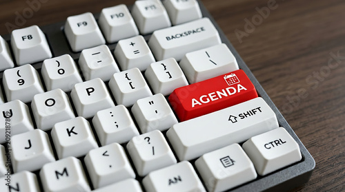 Agenda Keyboard Button – Meeting Planning, Task Management and Business Schedule Concept