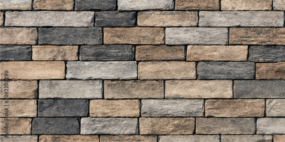 Foto Multicolored brick wall surface texture background with staggered pattern design