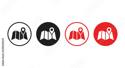 Map Location Icon Set with Pin Markers