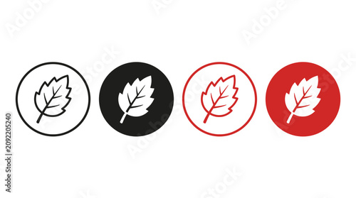 Leaf Icon Set in Circle Frames