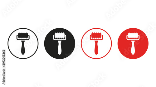 Derma Roller Skin Care Icon Set