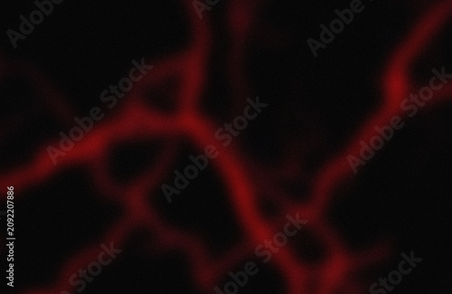 Canvas Print Fiery red glowing abstract veins on dark background