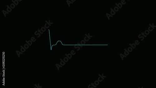 Flatline ECG on Black Background: Medical Emergency Concept