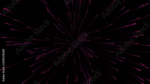 Hyperspace Jump Effect: Pink Light Speed Travel Through Dark Universe