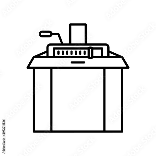 Cash register with money box.