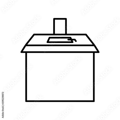 Simple Mailbox Line Drawing Icon.