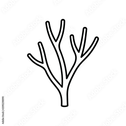 Black line drawing of a branch.