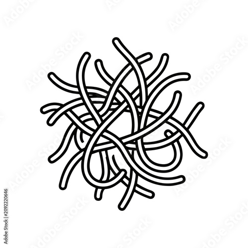 Foto Tangled mess of black lines.