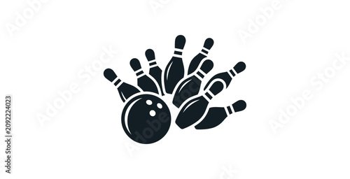Photos Bowling Ball Striking Pins Vector Illustration