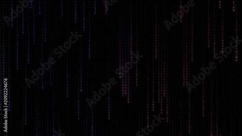 Multi-Color Matrix Cascade: Vibrant Digital Data Streams Falling