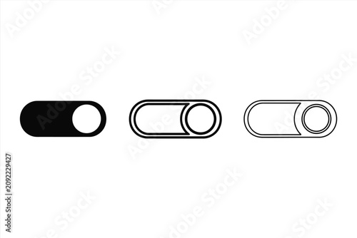 Fotografie Set of toggle switch icons, vector illustration of ui elements for mobile apps a