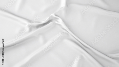 Schilderij op canvas Close up of soft white bed sheets with neat folds and smooth texture in minimali