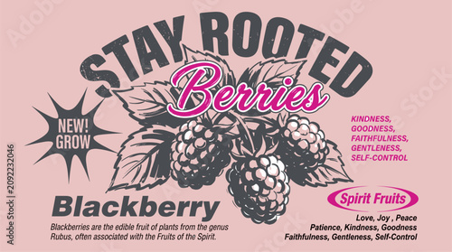 Obraz na plátně Blackberry vintage botanical design