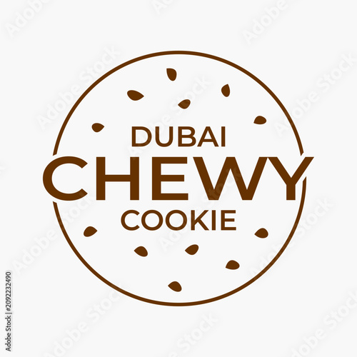 Tableau sur toile Dubai chewy cookie logo vector