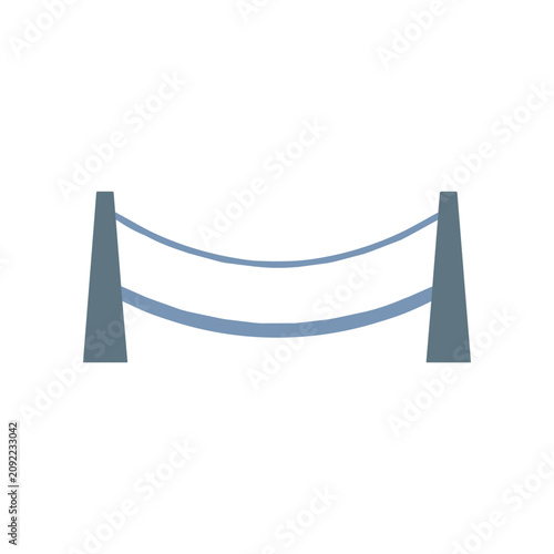 Fotografie Two ropes on gray posts.