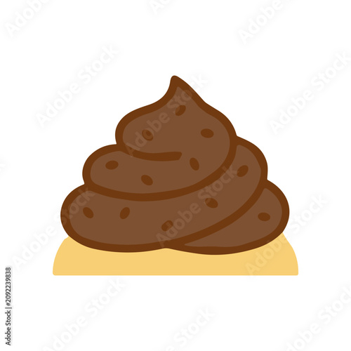Foto Brown Poop Pile Cartoon Illustration.