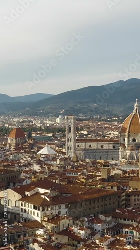 Vertical Aerial View of Florence Architecture and Historic Landmarks