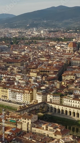 Vertical Aerial View of Stunning Historical Architecture of Florence