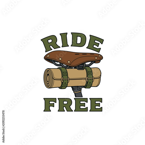 Vintage Leather Bicycle Saddle Retro Emblem