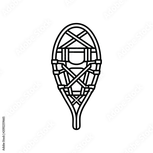 Fotografie Black and white snowshoe illustration.