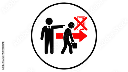 Billede på lærred business manager pointing out employee being fired and forced out after workplac